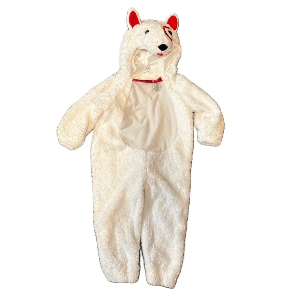 Target Bullseye Dog Costume Bodysuit 18-24 Mos White Red Halloween - Picture 1 of 4